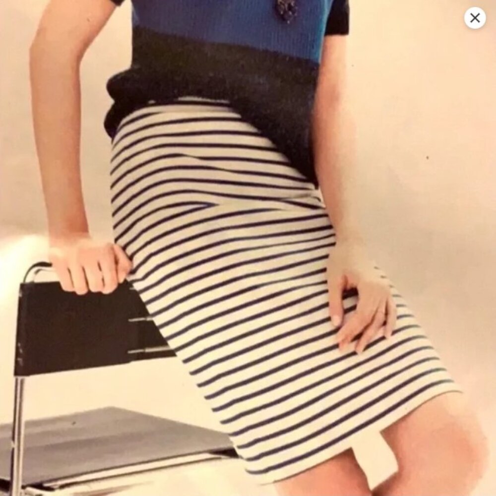 J Crew No. 2 Pencil Skirt Striped Linen Blend